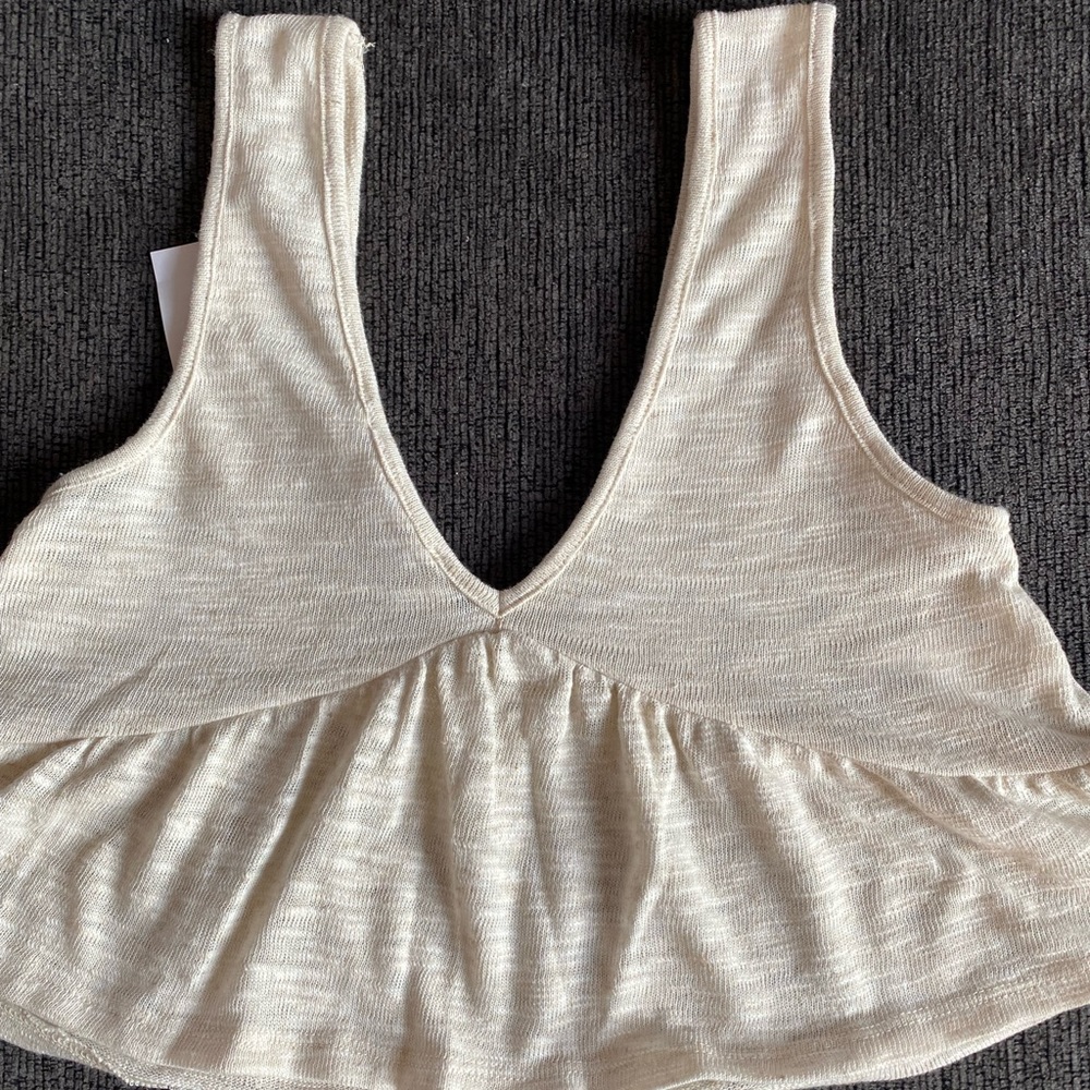 BCBG Cream colored halter crop top